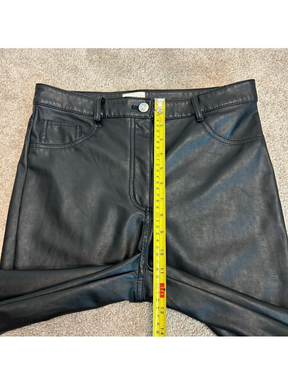 Aritzia Wilfred Adrienne Faux Leather Pleather Vegan Skinny Pant Black Sz 6 - Picture 7 of 14